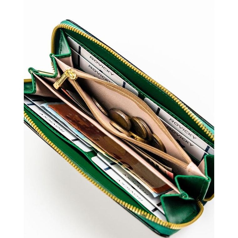 Portfel, zielony, skóra ekologiczna, Rovicky