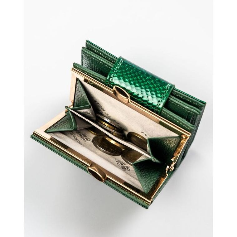 Portfel, zielony, skórzany, Petereson
