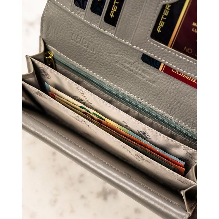 Portfel, zielony, skórzany, Peterson