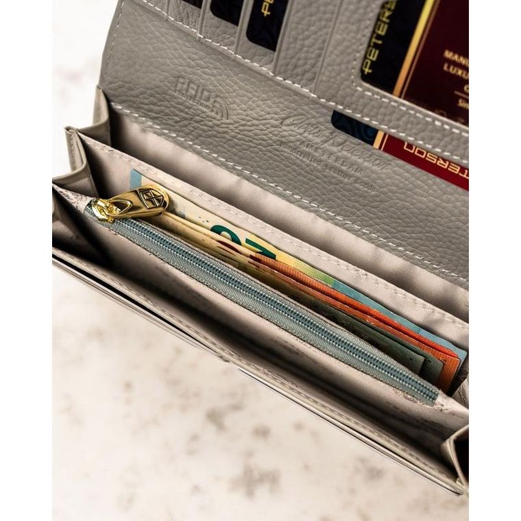 Portfel, zielony, skórzany, Peterson