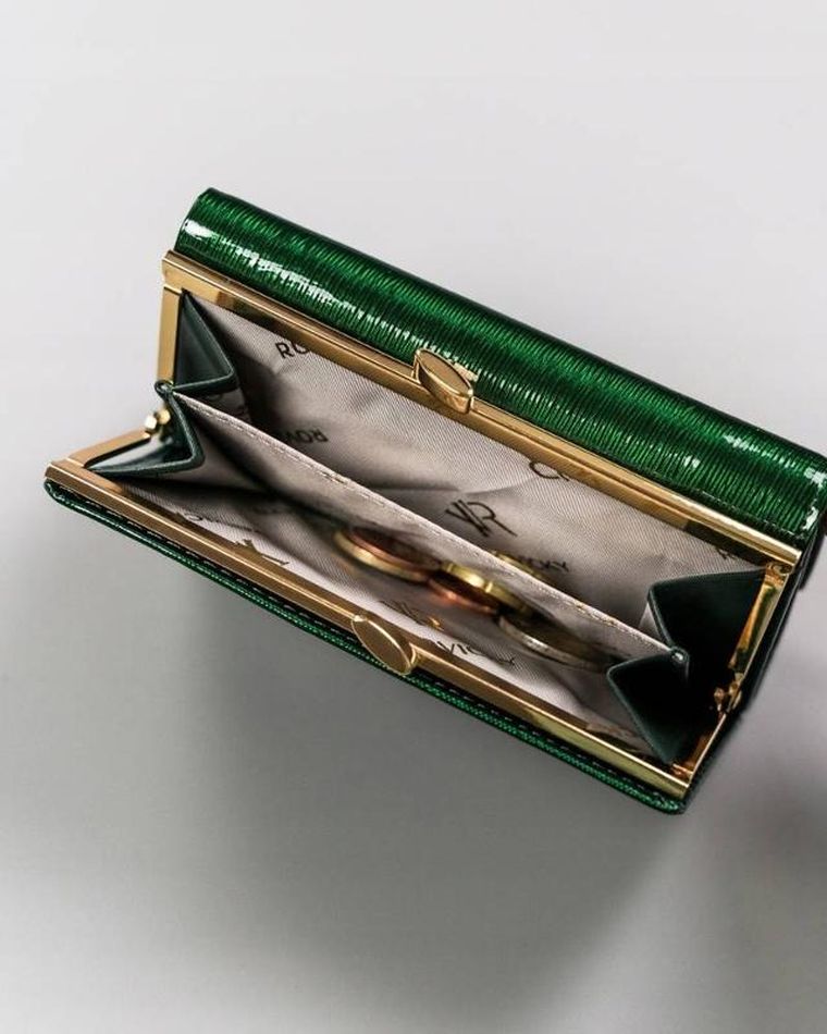 Portfel, zielony, skórzany, Rovicky