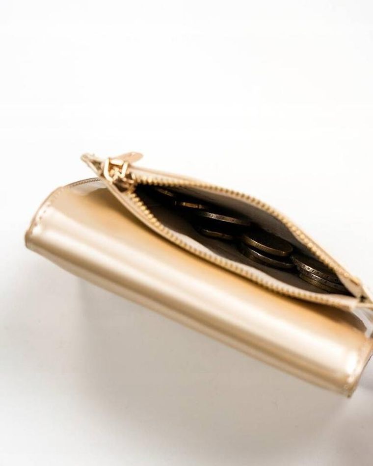 Portfel, złoty, skóra ekologiczna, Peterson