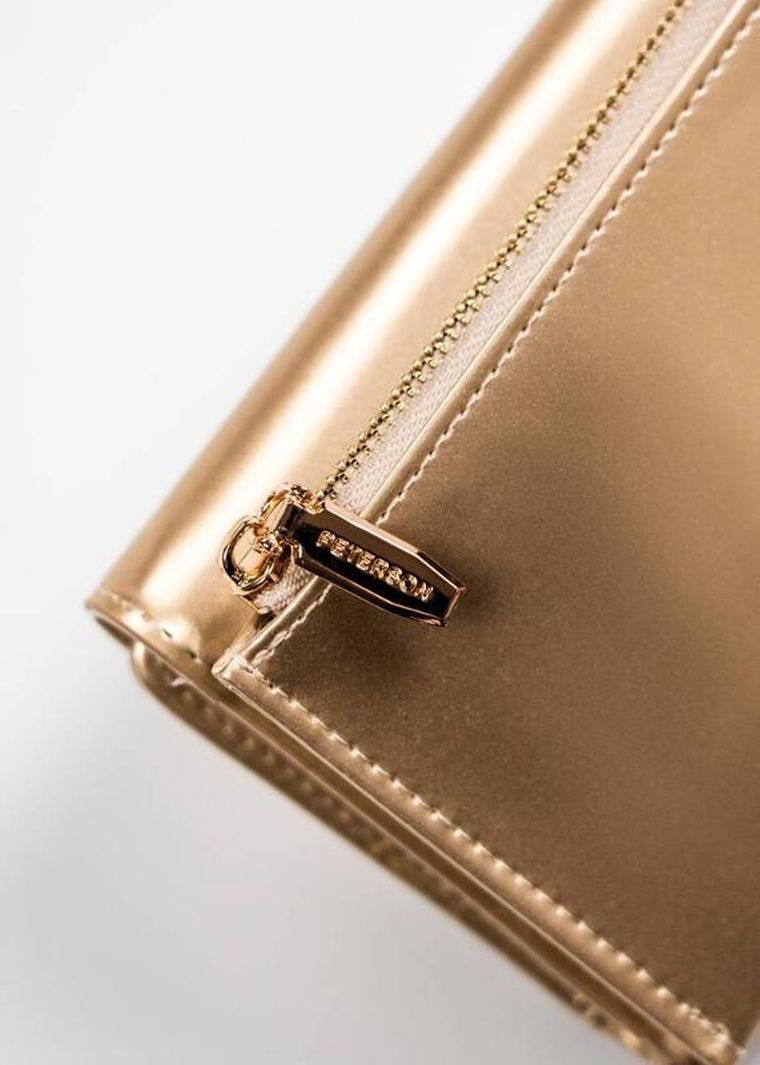 Portfel, złoty, skóra ekologiczna, Peterson