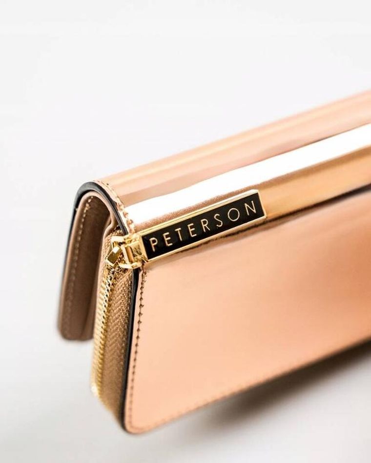 Portfel, złoty, skórzany, Peterson