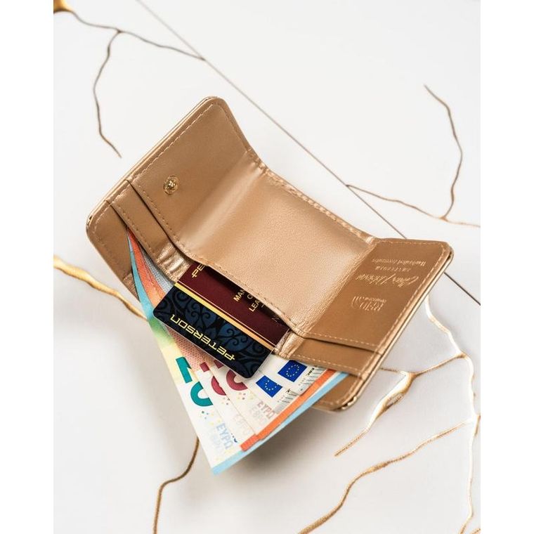 Portfel, złoty, skórzany, Peterson