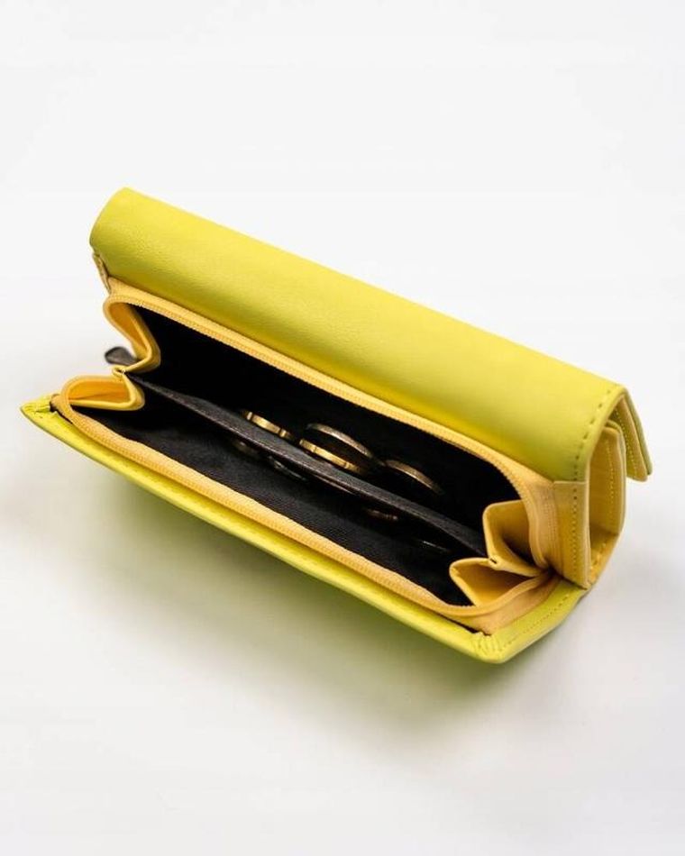 Portfel, żółty, skóra ekologiczna, Cavaldi