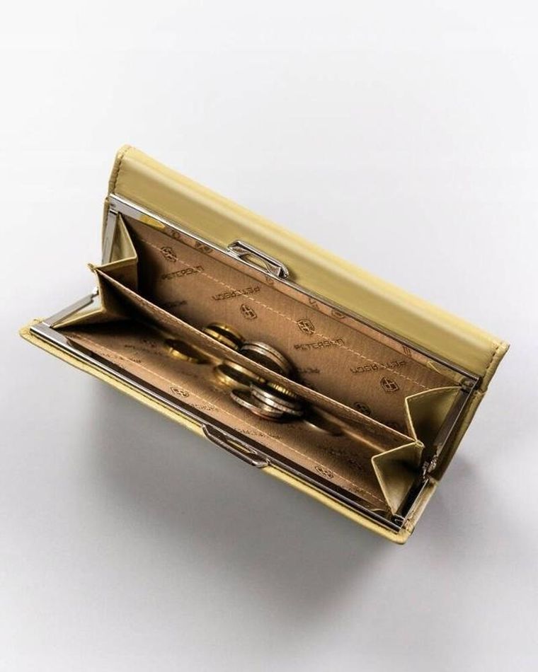 Portfel, żółty, skórzany, Peterson