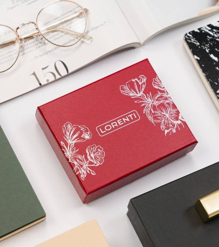 Portmonetka, szara, skórzana, Lorenti