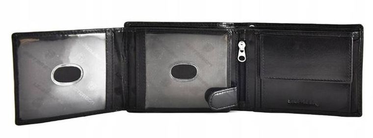 Potfel z łańcuchem, skórzany, czarny, Peterson