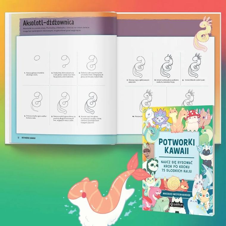 Potworki kawaii. Naucz się rysować krok po kroku. 75 słodkich kaiju
