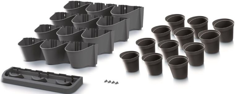 Prosperplast, kwietnik ogród wertykalny stojący, antracyt