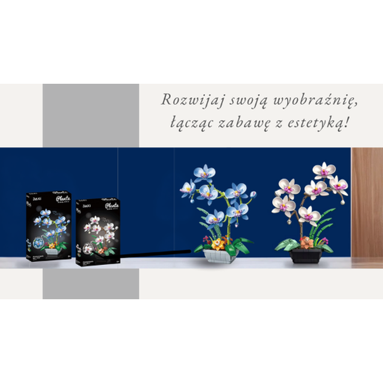QBI, Orchidea biała, klocki konstrukcyjne, 581 elementów