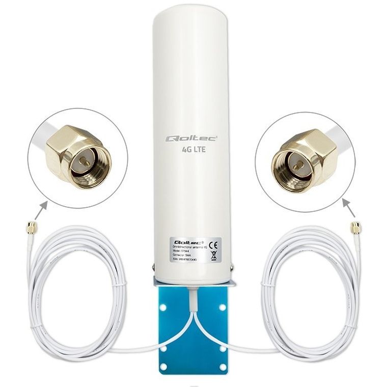 Qoltec, antena, 4G LTE DUAL, 5DBI, dookólna, zewnętrzna