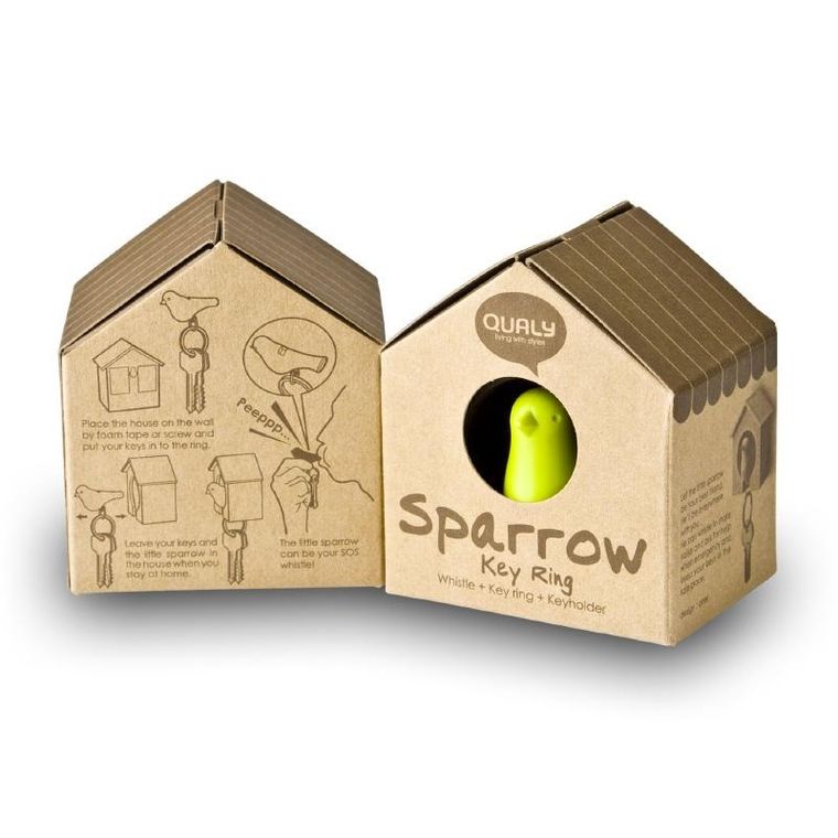 Qualy, Budka, wieszak na klucze, biało-czarny, 10091 WH-BK