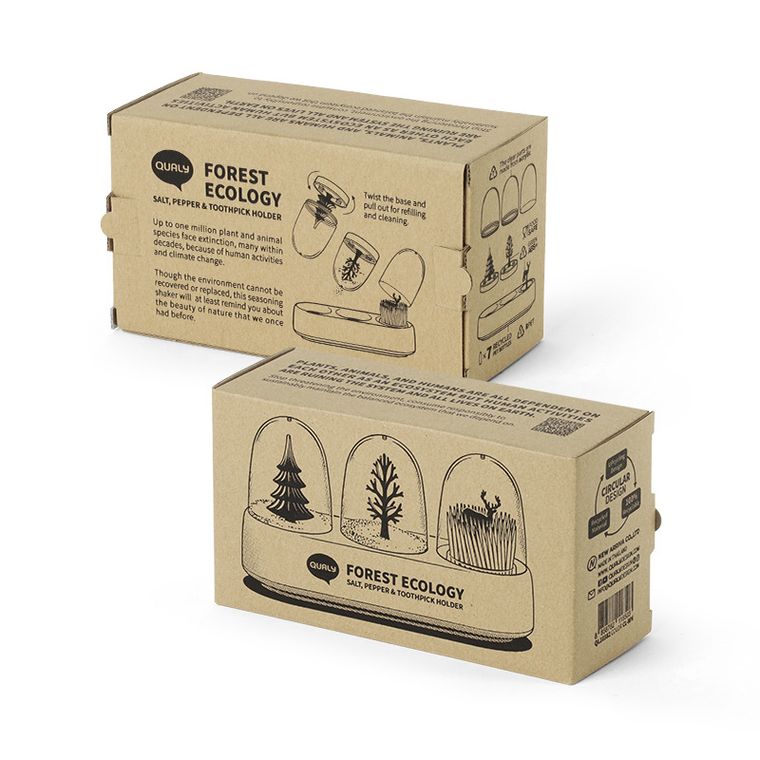 Qualy, Forest, zestaw słoików na przyprawy, wykałaczki, 10382