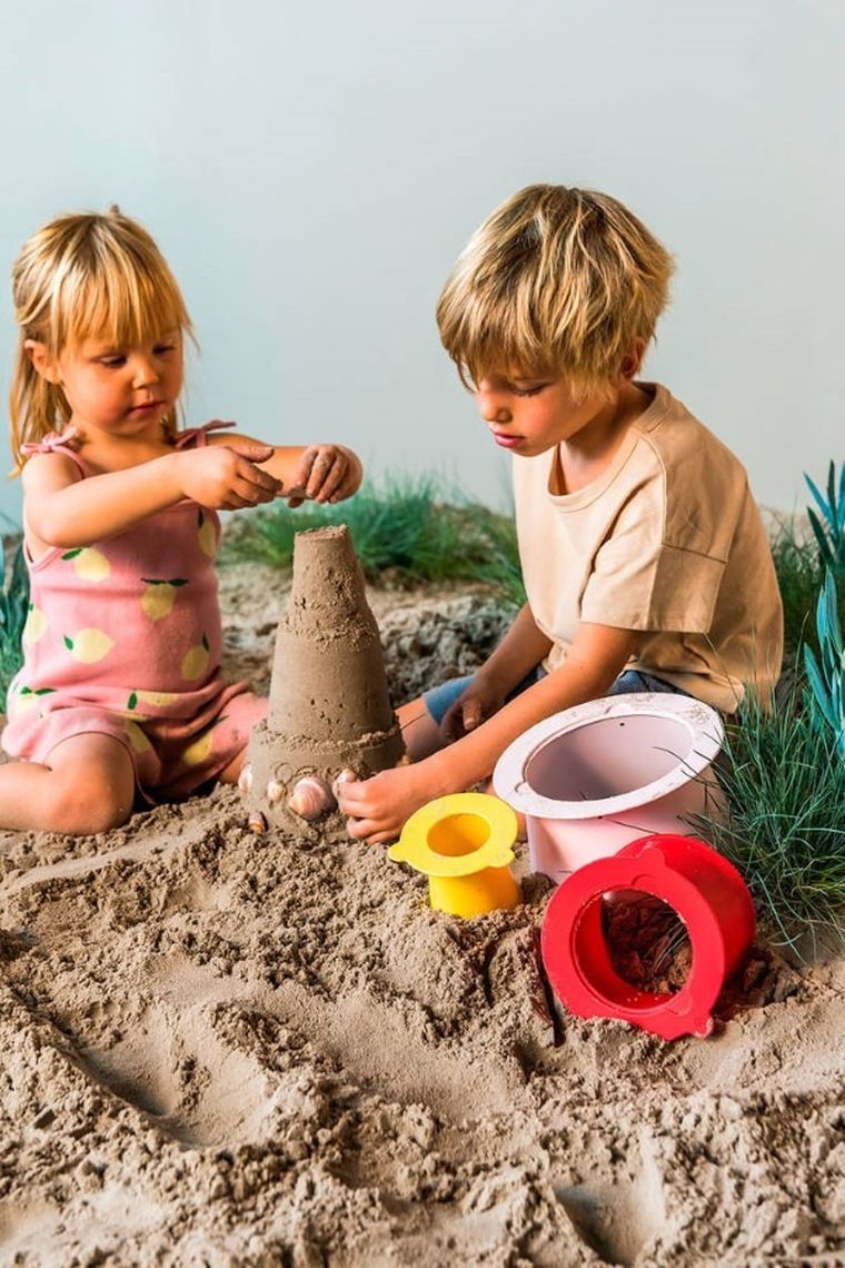 Quut, Alto, zestaw 3 foremek do piasku, wieża, Cherry + Banana Pink