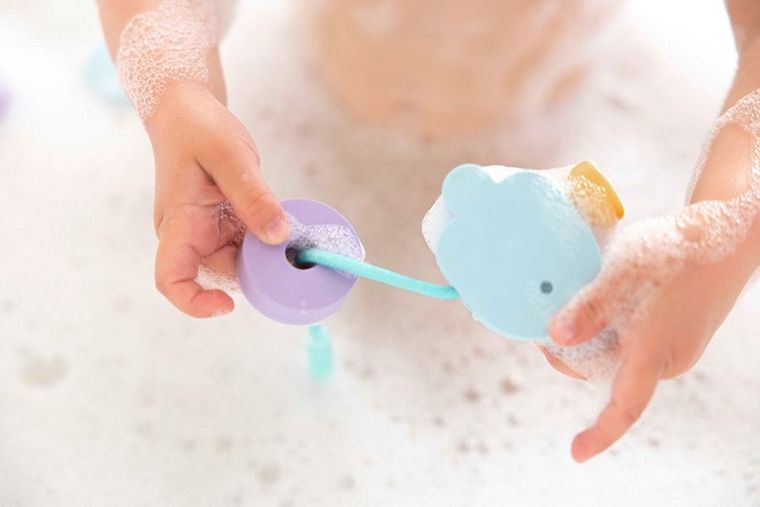 Quut, Beedi, Fish Burgundy, klocki piankowe do nawlekania, do kąpieli