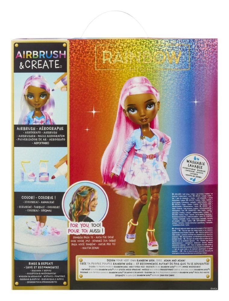 Rainbow High, Air Brush & Create, lalka modowa, Grey Eyes