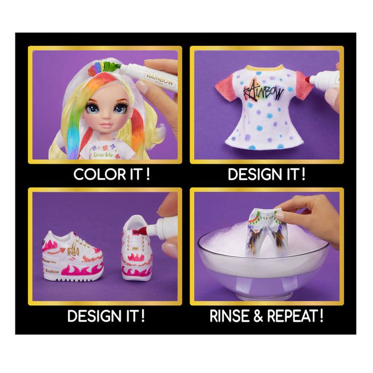 Rainbow High, Color & Create Fashion Doll, Blue Eyes, lalka modowa