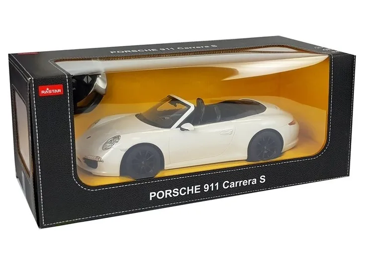 Rastar, Porsche 911 Carrera S, pojazd zdalnie sterowany, biały, 1:12