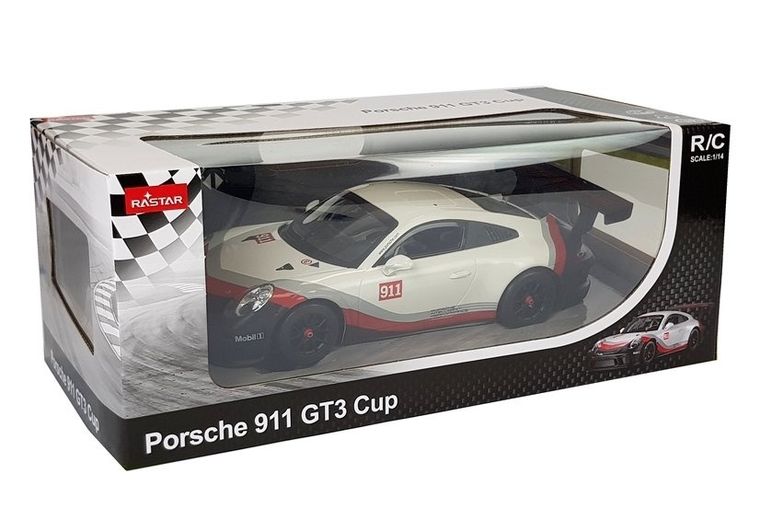Rastar, Porsche 911 GT3 CUP, pojazd zdalnie sterowany, biały, 1:14