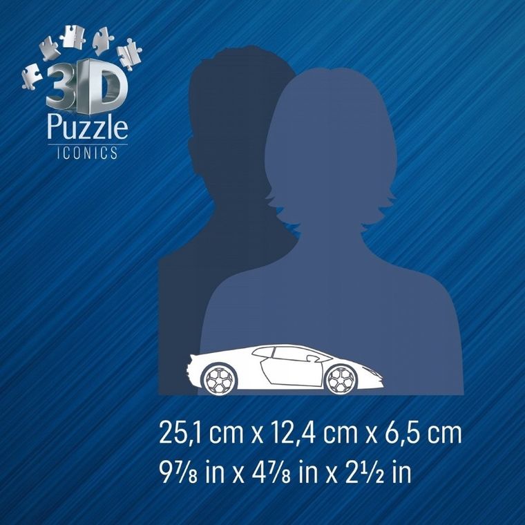 Ravensburger, Iconics, Lamborghini Huracn EVO-Verde, 1:18, puzzle 3D, 108 elementów