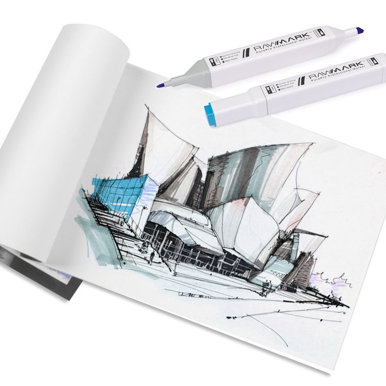 Rawmark, PurePro, promarkery + etui ze stelażem, 80 kolorów