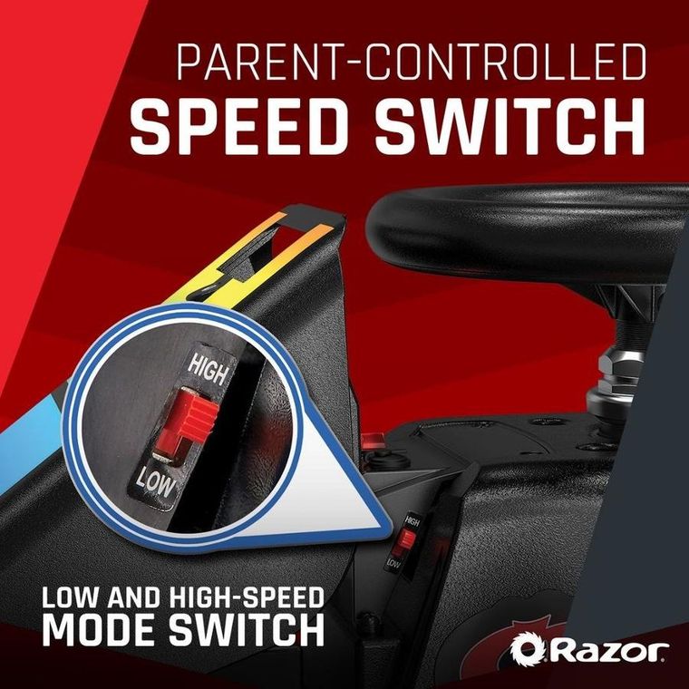 Razor, Crazy Cart Shift, pojazd na akumulator do driftu, czarny LED