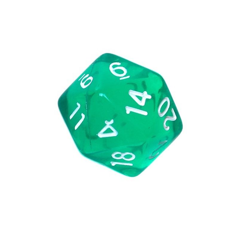 Rebel, Komplet kości mini, kryształowe, Zielone