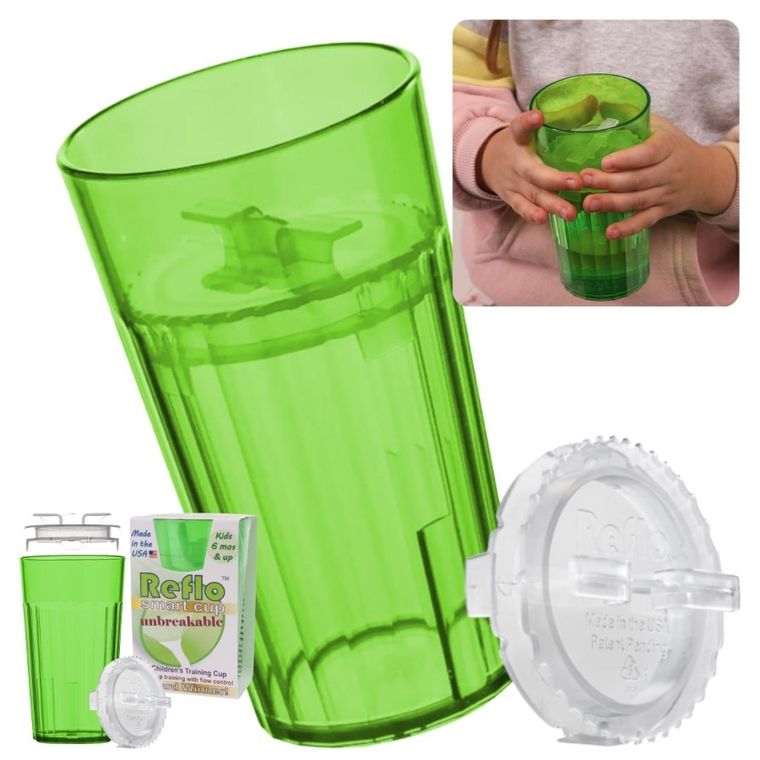 Reflo, kubek do nauki picia, zielony, 280 ml