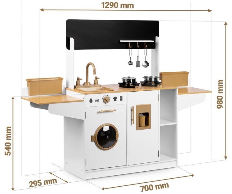 Ricokids, drewniana kuchnia z akcesoriami