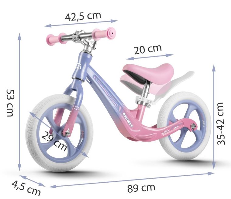 Ricokids, Funnu, rowerek biegowy dla dzieci, różowo-fioletowy