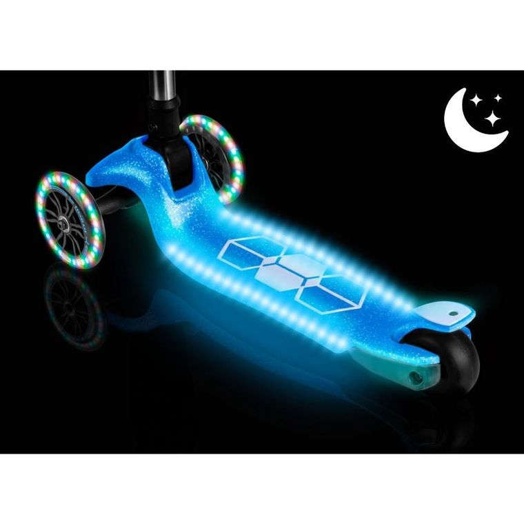 Ricokids, Jelly, hulajnoga 3-kołowa, balansowa, świecąca w ciemności, niebieska