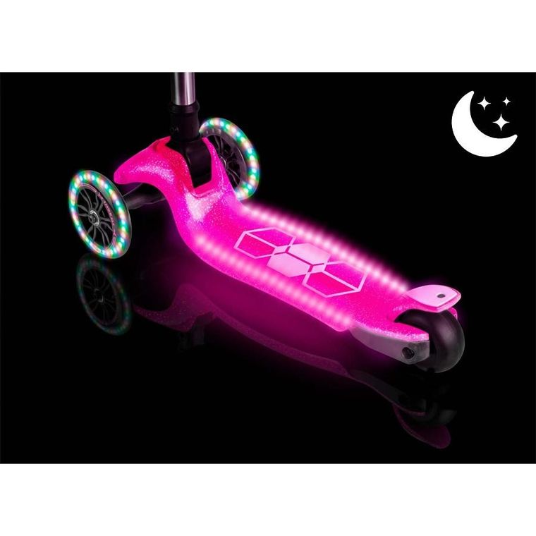 Ricokids, Jelly, hulajnoga 3-kołowa, balansowa, świecąca w ciemności, różowa