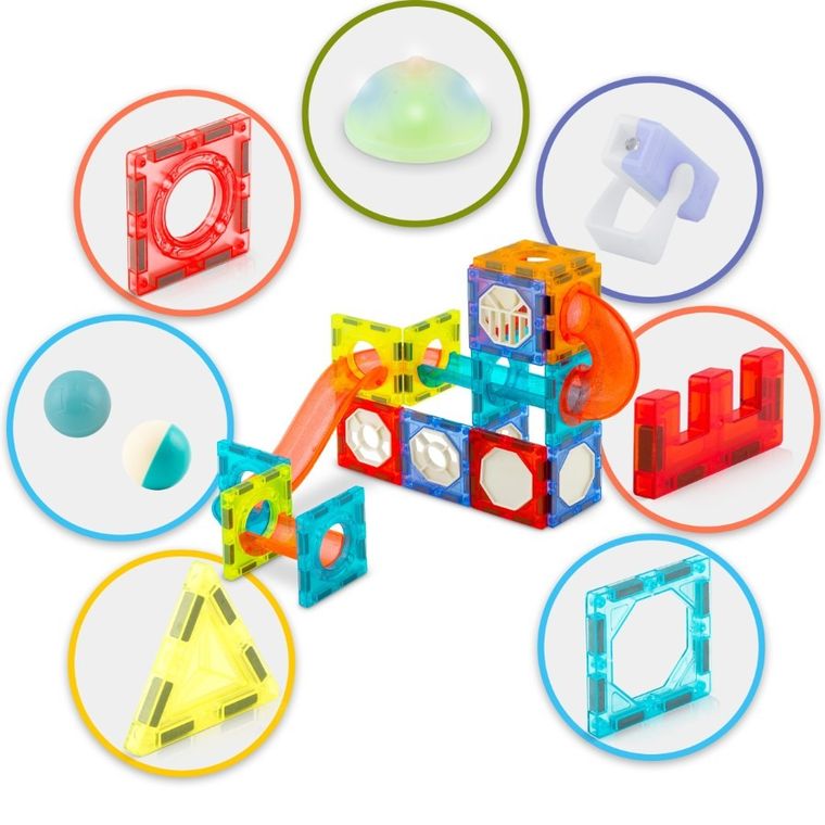 Ricokids, klocki magnetyczne z podświetleniem, 100 elementów