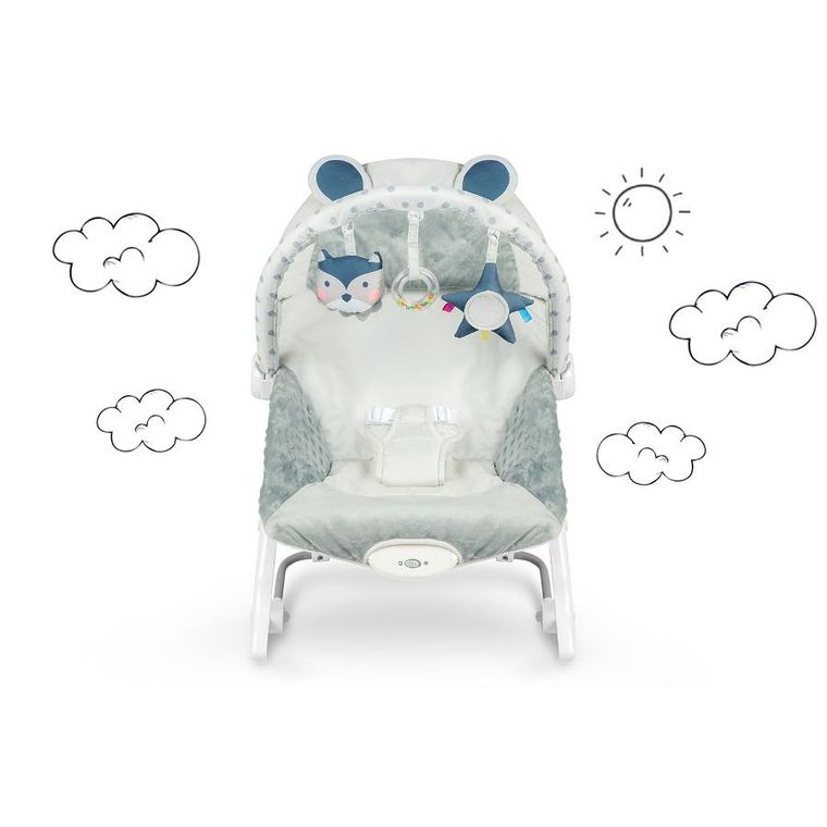 Ricokids, leżaczek bujaczek z wibracją, szary
