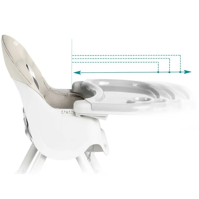 Ricokids, Milo, krzesełko do karmienia ze stolikiem, szare