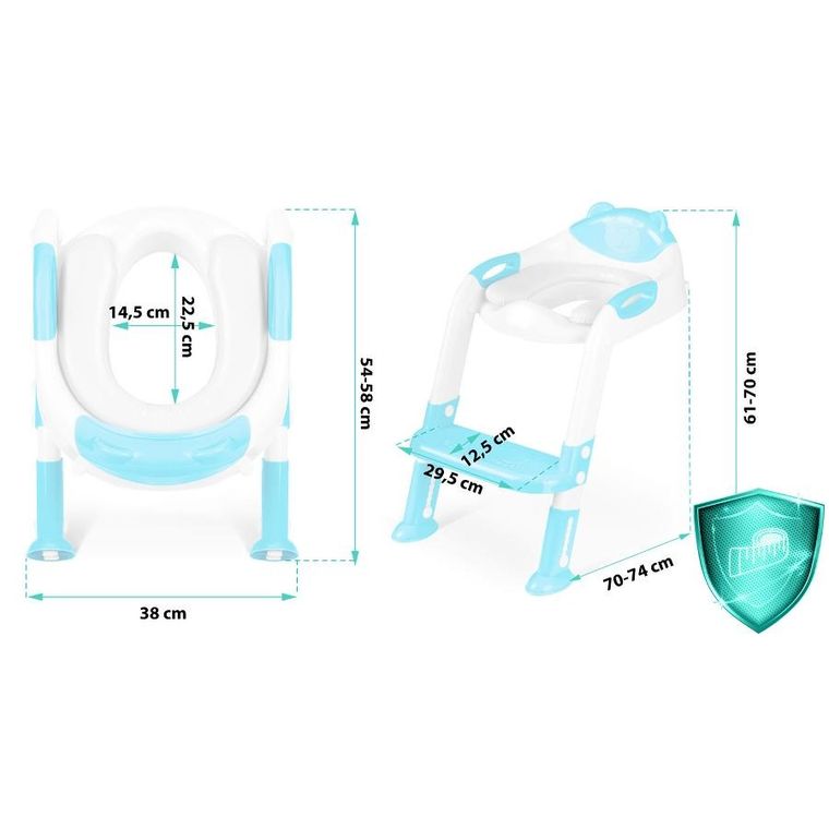 Ricokids, Miś, nakładka na sedes z drabinką, niebieska