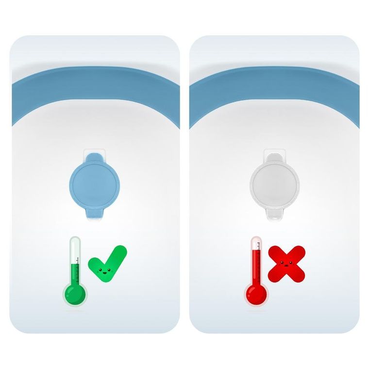 Ricokids, RK-287, wanienka składana z termometrem i wkładką, biało-niebieska