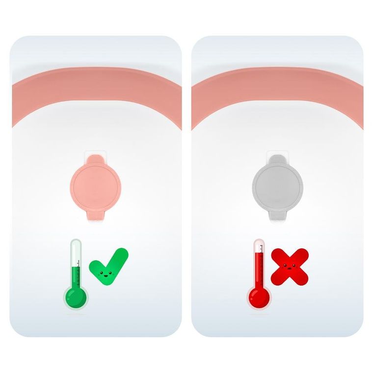 Ricokids, RK-287, wanienka składana z termometrem i wkładką, biało-różowa