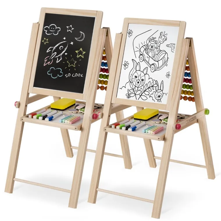 Ricokids, tablica drewniana z liczydłem, 66-45-32 cm