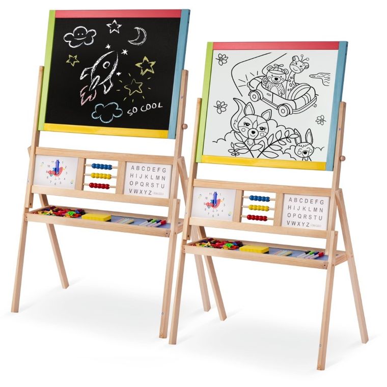 Ricokids, tablica drewniana z zegarem, 113-69-37 cm