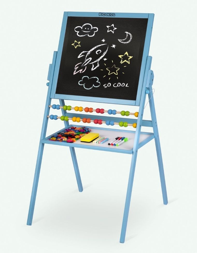 Ricokids, tablica magnetyczna, drewniana, 101-57-55 cm, niebieska