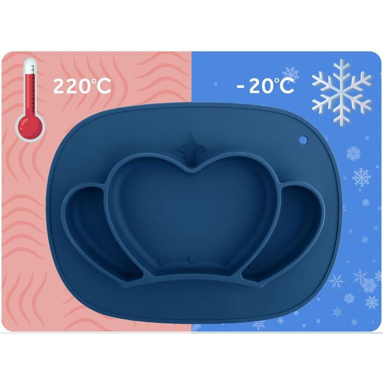 Ricokids, talerzyk dla dzieci silikonowy do karmienia, korona