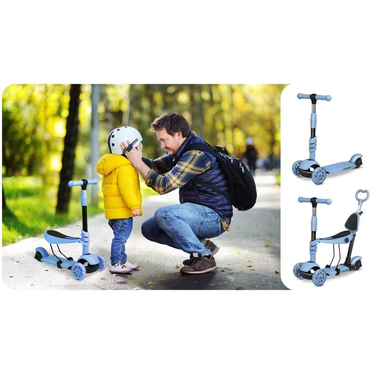 Ricokids, Todi, hulajnoga 3-kołowa, niebiesko-szara