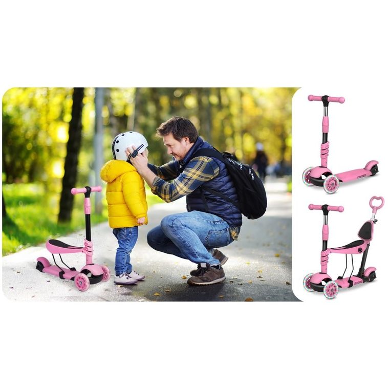 Ricokids, Todi, hulajnoga 3-kołowa, różowa