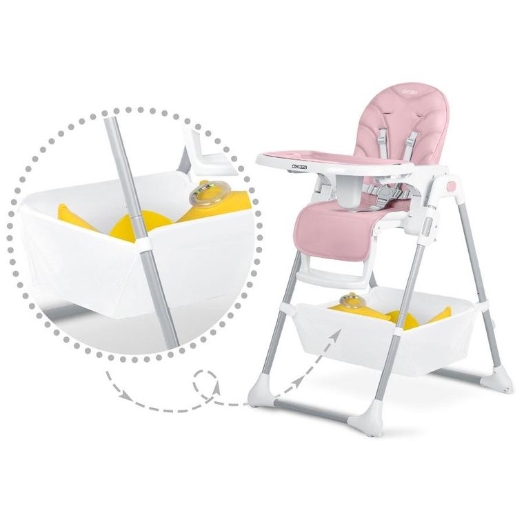 Ricokids, Tulo, krzesełko do karmienia, różowe