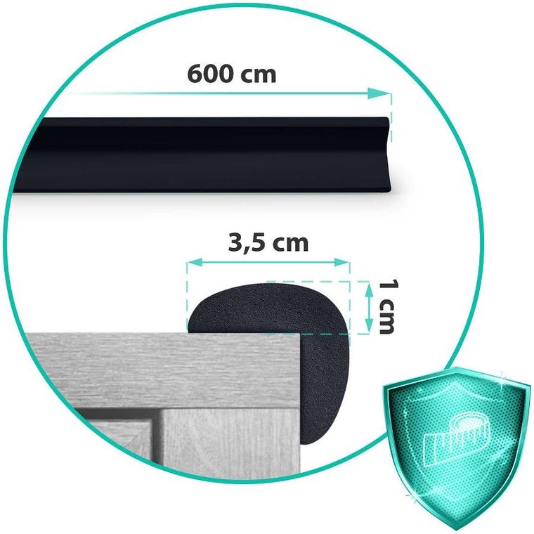 Ricokids, zabezpieczająca taśma piankowa, czarna, 6 m