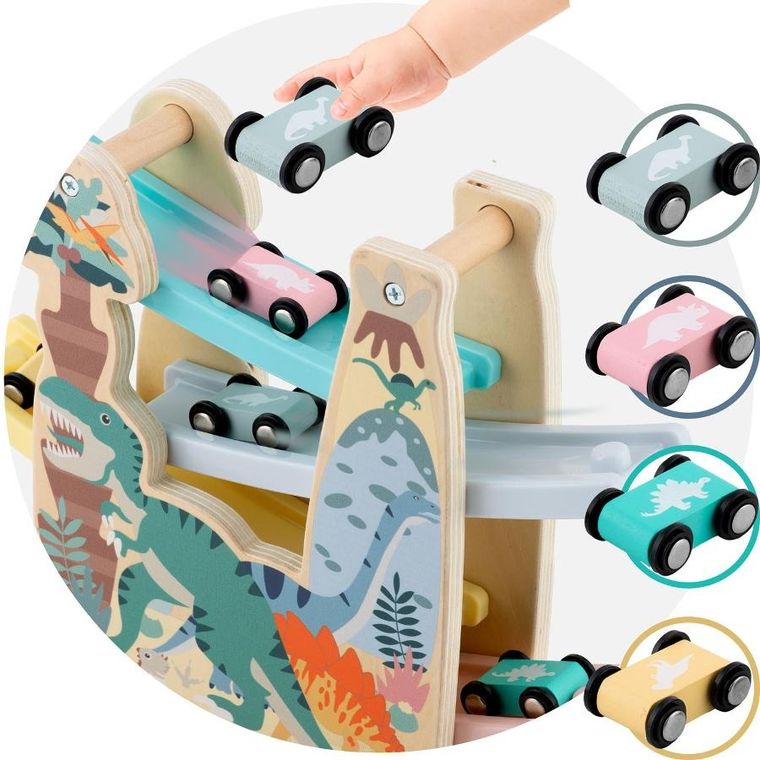 Ricokids, Zjeżdżalnia z samochodzikami, drewniana zabawka