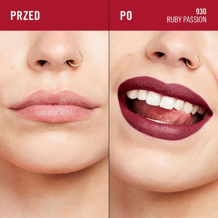 Rimmel, Lasting Mega Matte, długotrwała matowa pomadka w płynie do ust, nr 930, Ruby Passion, 7.4 ml